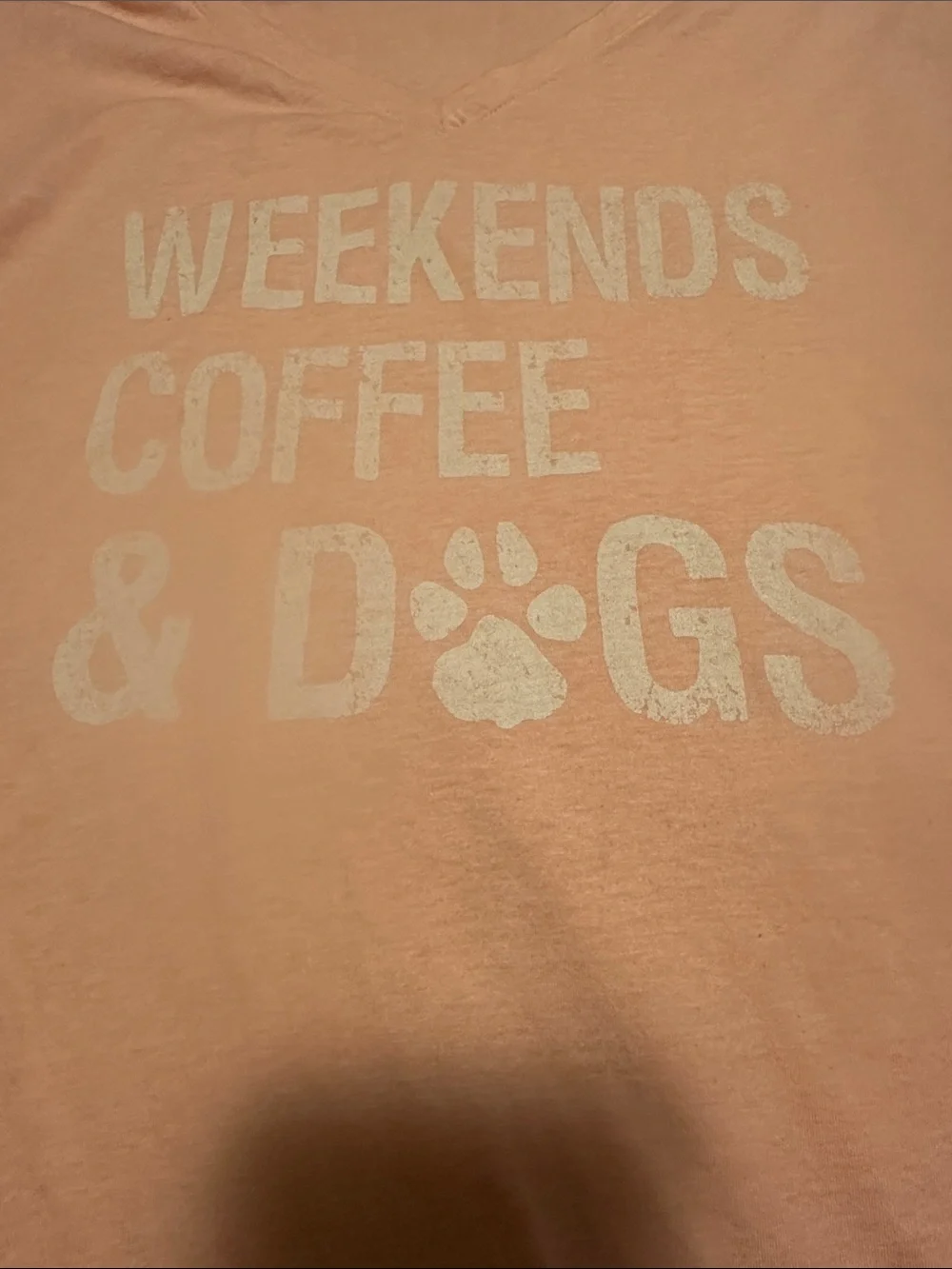 Maurices Peach/Pink V-Neck Tee with 